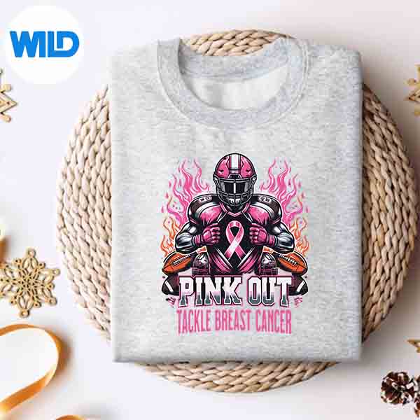 Pink Out Tackle Breast Cancer Awareness American Football Vector Design 4 PinkOutTackleBreastCancerAwarenessAmericanFootballsweater