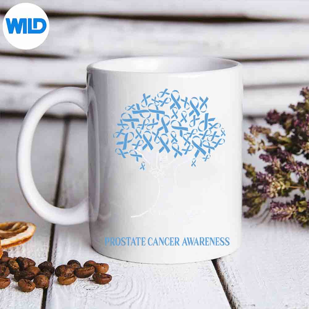 Prostate Cancer Awareness Tree Ribbon Blue SVG PNG