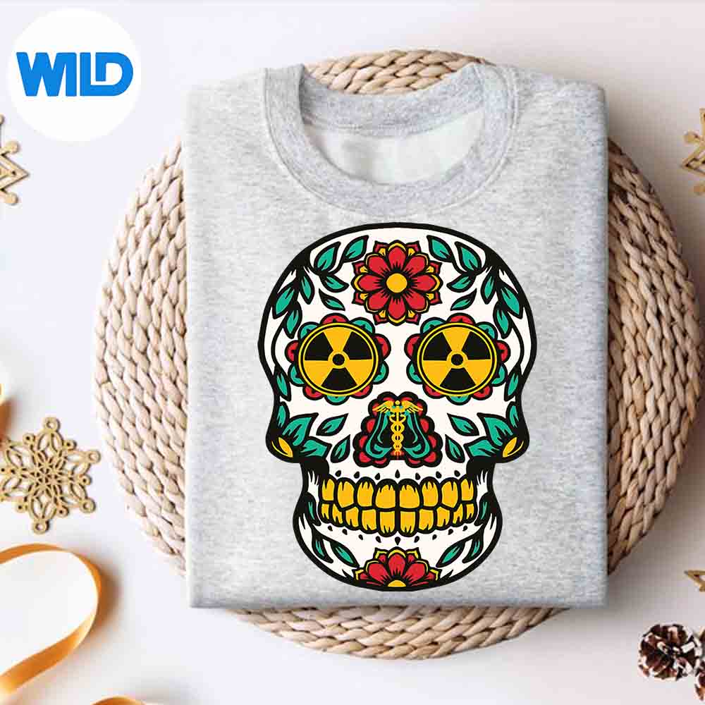 Radiology Nuclear Radiation Radioactive Symbol Sugar Skull SVG PNG 4 RadiologyNuclearRadiationRadioactiveSymbolSugarSkullsweater