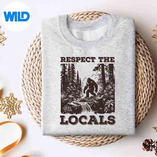 Alternative view of Retro Respect The Locals Sasquatch Bigfoot SVG PNG Cut File