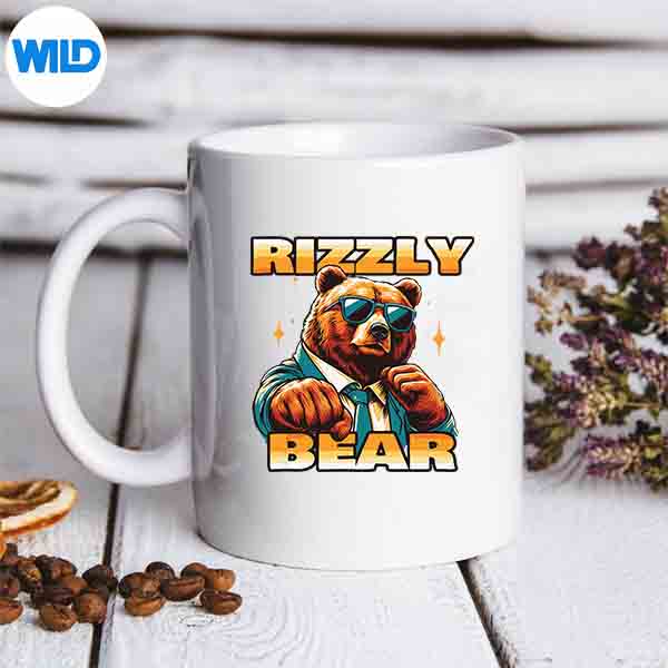 Rizzly Bear Wearing Sunglasses Cool Grizzly Bear PNG SVG for Cricut 6 RizzlyBearWearingSunglassesCoolGrizzlyBearmug