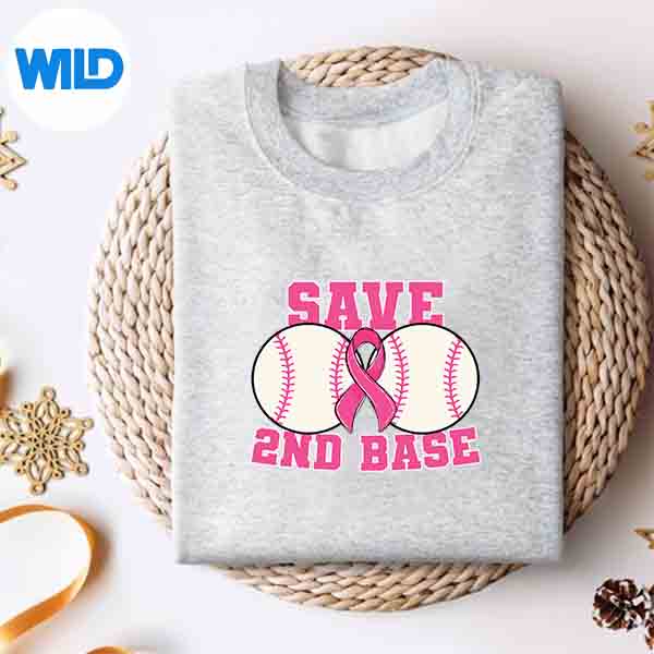 Alternative view of Save Second 2nd Base Breast Cancer Survivor Baseball Cut File