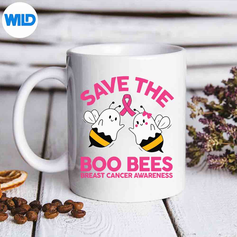 Save The Boobees Boo Bees Breast Cancer Halloween SVG PNG Cut File
