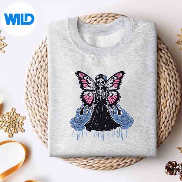 Skeleton Fairy Halloween Butterfly Goth Fairycore Aesthetic Silhouette SVG PNG 4 SkeletonFairyHalloweenButterflyGothFairycoreAestheticsweater