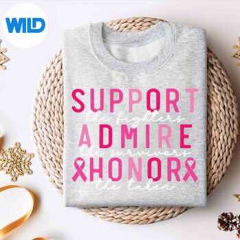 Support The Fighters Admire The Survivors Breast Cancer Vector Design 4 SupportTheFightersAdmireTheSurvivorsBreastCancersweater