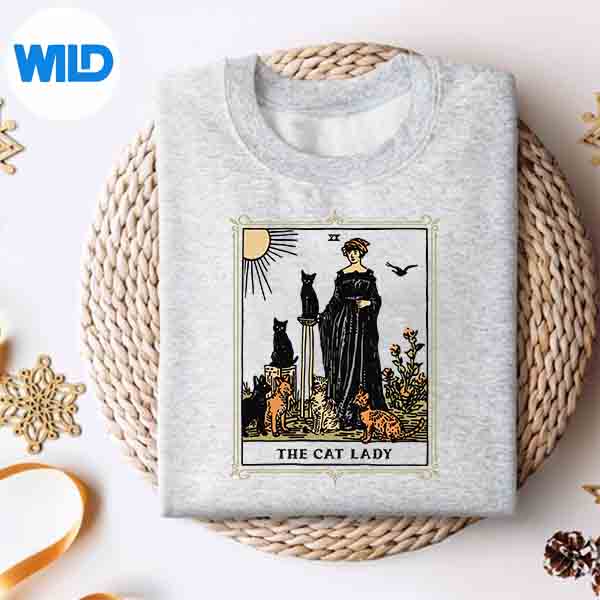 The Cat Lady Tarot Card Vintage Gothic Cat Cat Mom SVG Cut File 4 TheCatLadyTarotCardVintageGothicCatCatMomsweater