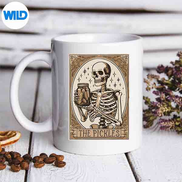 ThePicklesTarotCardSkeletonCanningSeasonmug