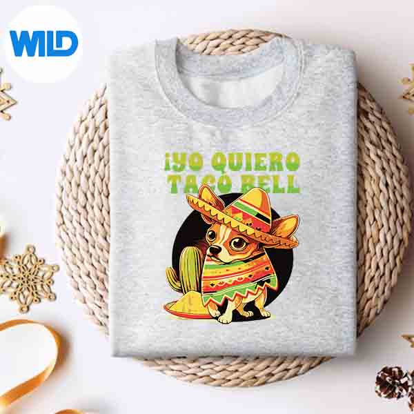 Alternative view of Yo Quiero Taco Chihuahua Dog Vintage Bell PNG SVG for Cricut