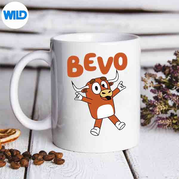 Bevo Longhorn Bull Cartoon For Toddler Girls Digital Download