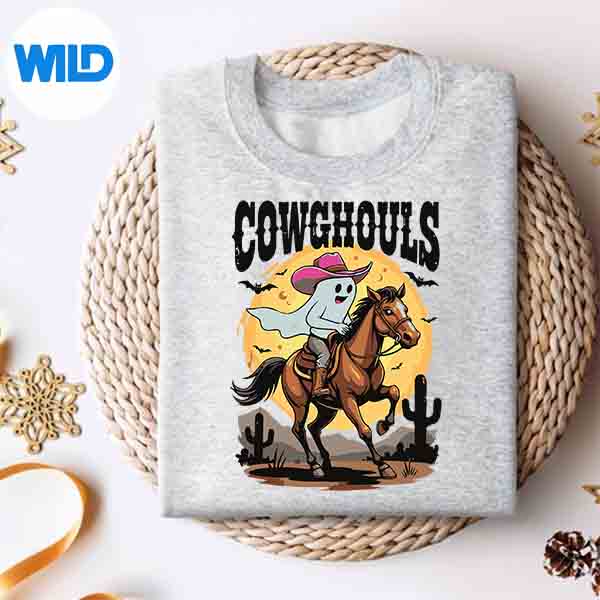 Cowghouls Spooky Halloween Ghost Western Cowgirl Cow Cut File 4 CowghoulsSpookyHalloweenGhostWesternCowgirlCowsweater