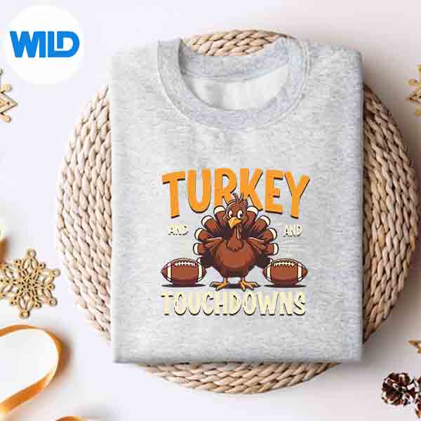 Football Lovers Thanksgiving Turkey And Touchdowns SVG PNG Digital Design 4 FootballLoversThanksgivingTurkeyAndTouchdownssweater