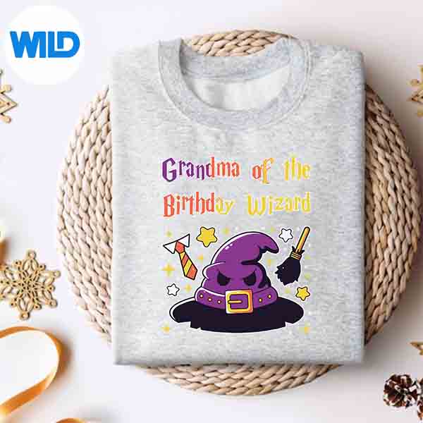 Grandma Of Wizard 9th Magic Theme Party PNG SVG for Cricut 4 GrandmaOfWizard9thMagicThemePartysweater