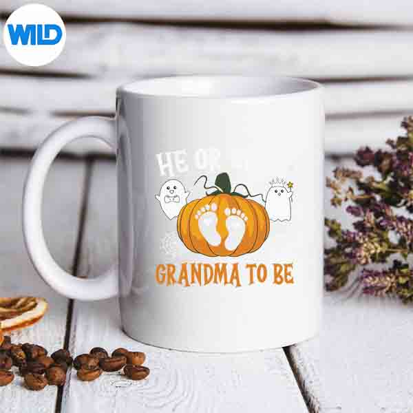 Halloween Gender Reveal He Or She Grandma To Be Pumpkin Silhouette SVG PNG 7 HalloweenGenderRevealHeOrSheGrandmaToBePumpkinmug