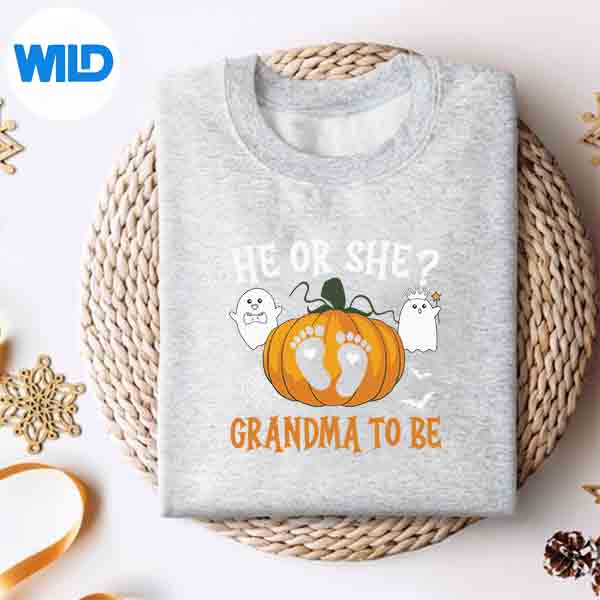Halloween Gender Reveal He Or She Grandma To Be Pumpkin Silhouette SVG PNG 4 HalloweenGenderRevealHeOrSheGrandmaToBePumpkinsweater