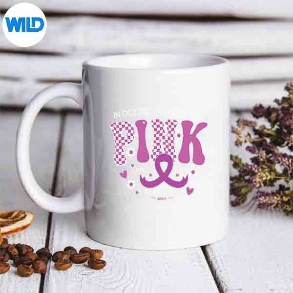 InOctoberWeWearPinkRibbonBreastCancerAwarenessmug
