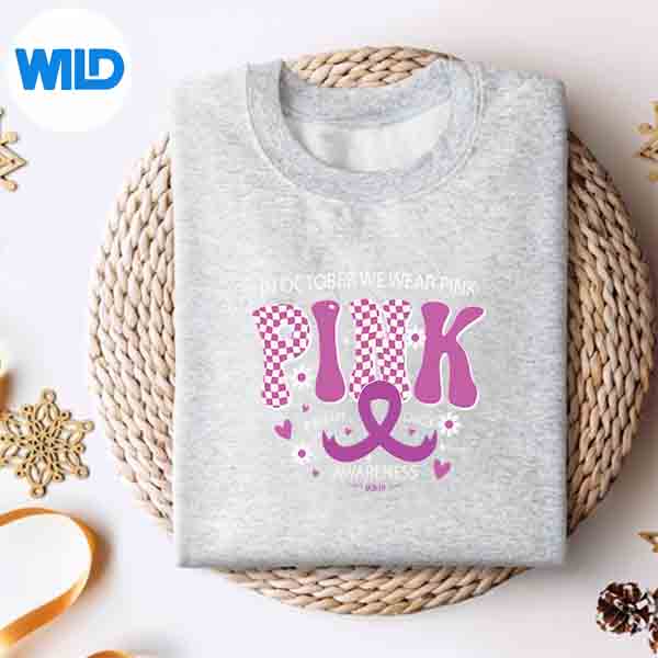 In October We Wear Pink Ribbon Breast Cancer Awareness SVG PNG Download 4 InOctoberWeWearPinkRibbonBreastCancerAwarenesssweater