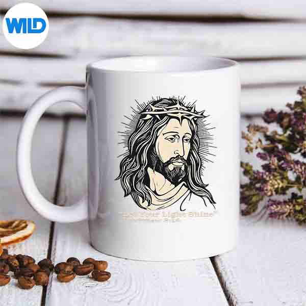 Jesus With Crown Of Thorns Let Your Light Shine Matthew 516 Design for Cricut 7 JesusWithCrownOfThornsLetYourLightShineMatthew516mug