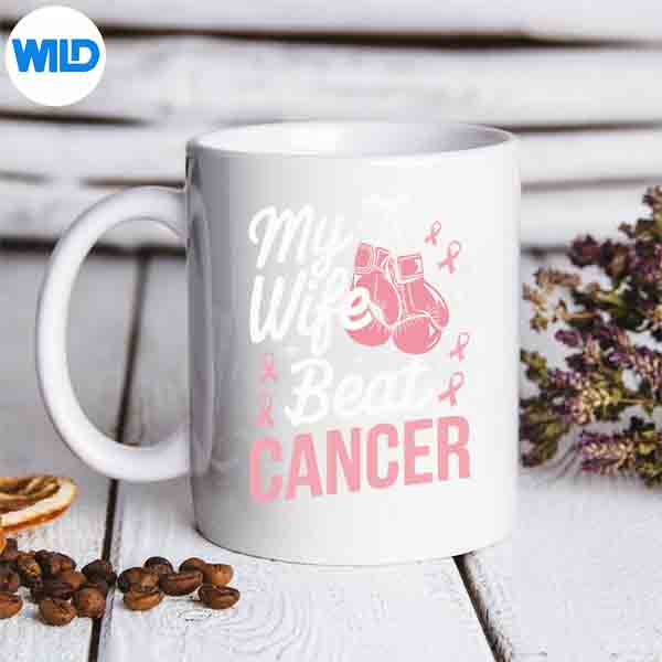 My Wife Beat Cancer Support Breast Cancer Awareness SVG PNG Digital Download