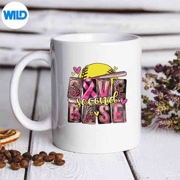 SaveSecondAndBaseSoftballBreastCancerAwarenessmug