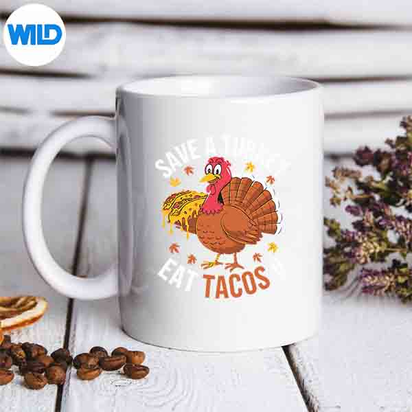 Save Turkey Eat Tacos Mexican Thanksgiving Day Vector Design 7