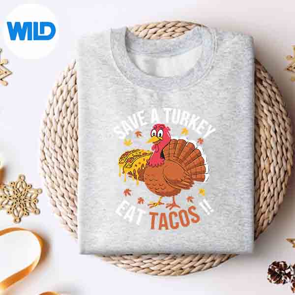 Save Turkey Eat Tacos Mexican Thanksgiving Day Vector Design 4