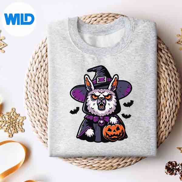 Scary Halloween Llama Witch Hat Costume Spooky Season Cut File 4 ScaryHalloweenLlamaWitchHatCostumeSpookySeasonsweater