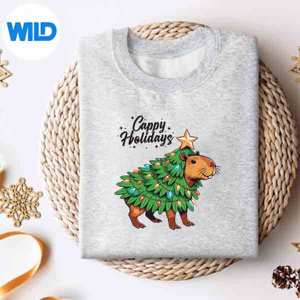 Cappy Holidays Xmas Tree Capybara Christmas Design for Cricut 4 CappyHolidaysXmasTreeCapybaraChristmassweater
