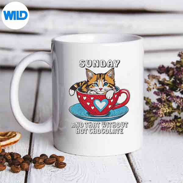 Cats And Hot Chocolate For Cat Lovers Sunday Design for Cricut 7 CatsAndHotChocolateForCatLoversSundaymug