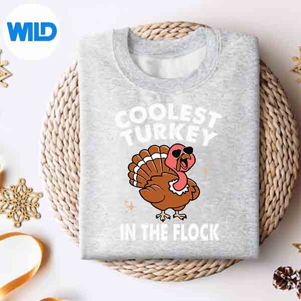 Coolest Turkey In The Flock Thanksgiving SVG PNG Digital Download 4 CoolestTurkeyInTheFlockThanksgivingsweater