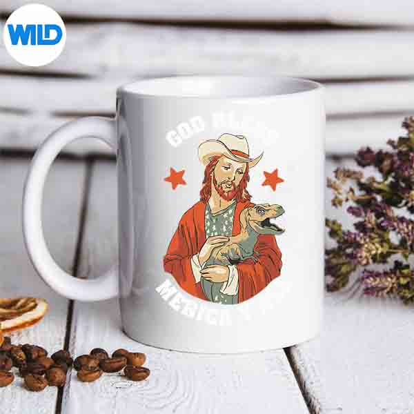God Bless Merica Yall Jesus Dinosaur Cow Hat Cut File 6 GodBlessMericaYallJesusDinosaurCowHatmug