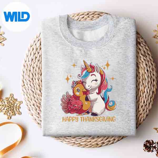 Happy Thanksgiving Girls Fall Unicorn Hugging Turkey SVG PNG Digital Download 4 HappyThanksgivingGirlsFallUnicornHuggingTurkeysweater