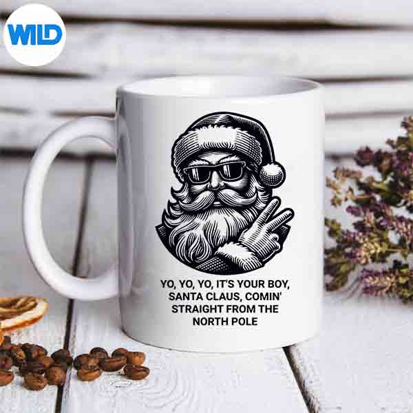 HipHopSantaSunglassesCoolSantaClausVintageChristmasmug