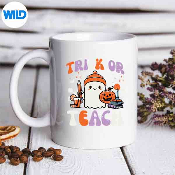 TrickOrTeachGhostTeacherSchoolHalloweenmug