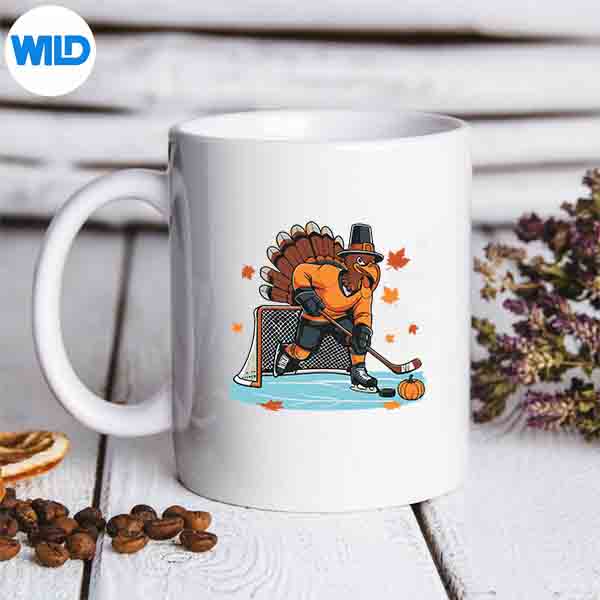 TurkeyPlayingIceHockeyThanksgivingHockeyPlayermug