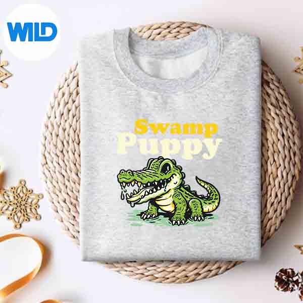 Swamp Puppy Cute Alligator Crocodile Lover Silhouette SVG PNG Cut File 4 SwampPuppyCuteAlligatorCrocodileLoversweater