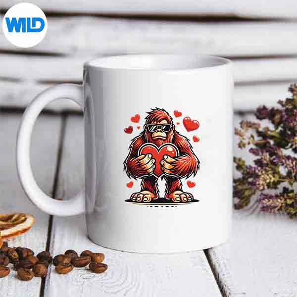 ValentinesDayBigfootHeartSunglassesSasquatchmug