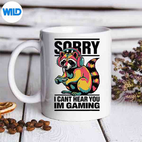 Sorry Im Gaming Raccoon Video Gameage Retro Silhouette SVG PNG Cut File 6 SorryImGamingRaccoonVideoGameageRetromug