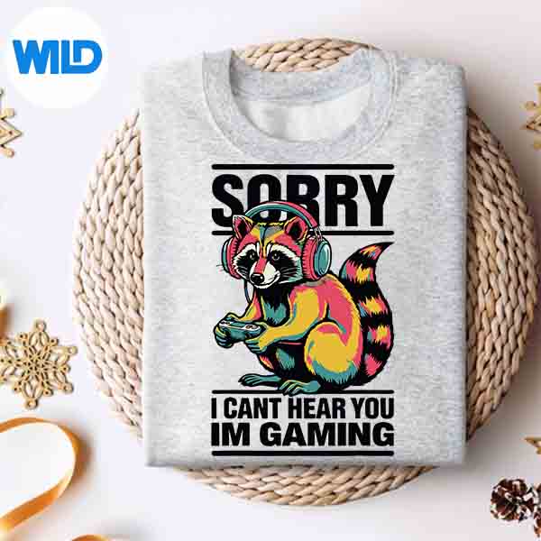 Sorry Im Gaming Raccoon Video Gameage Retro Silhouette SVG PNG Cut File 2 Sorry Im Gaming Raccoon Video Gameage Retro Silhouette SVG PNG Cut File - Image 2