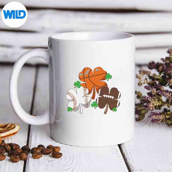 BasketballBaseballFootballShamrockPatricksDaymug