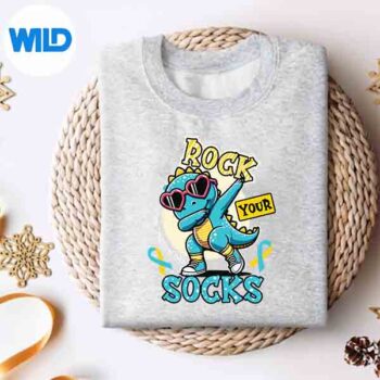 RockYourSocksDownSyndromeAwarenessDayDinosaurWdsdsweater