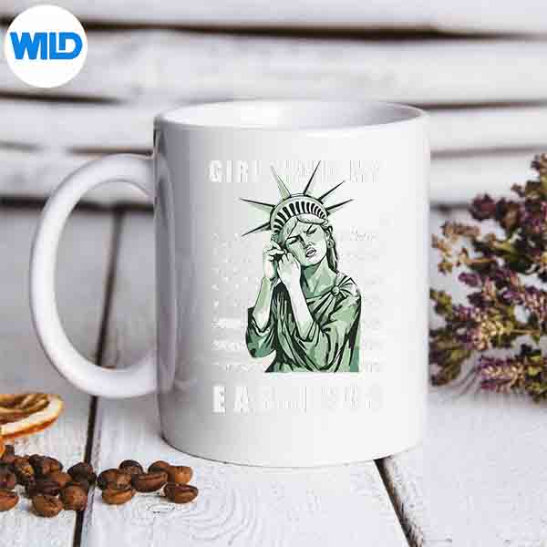 GirlHoldMyEarringsVintagemug