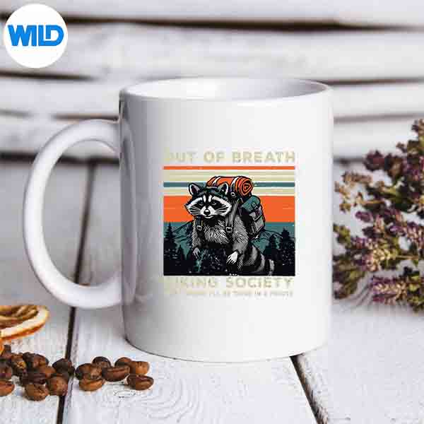 OutOfBreathHikingSocietyRaccoonHikingVintagemug