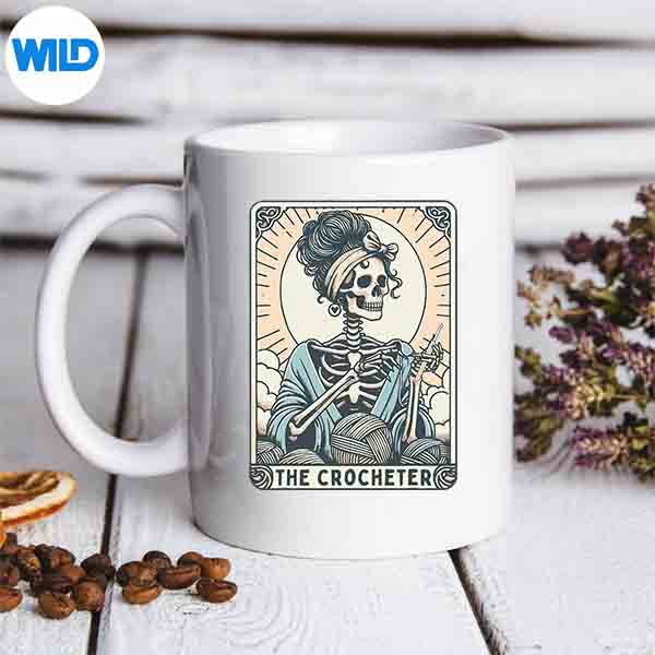 SkeletonTheCrocheterMomTarotCardKnitterCrochetLovermug