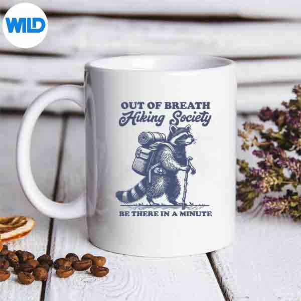 HikerOutOfBreathHikingSocietyRaccoonHikingmug