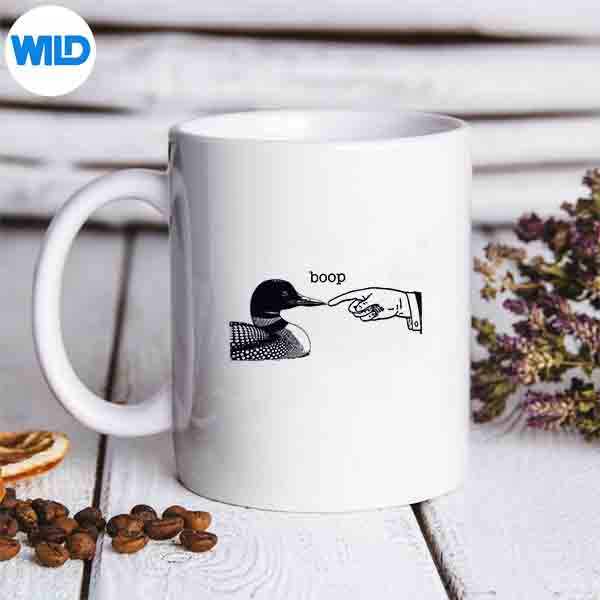 LoonBoopWithPointingHandHumanWaterBirdLoonLoversmug