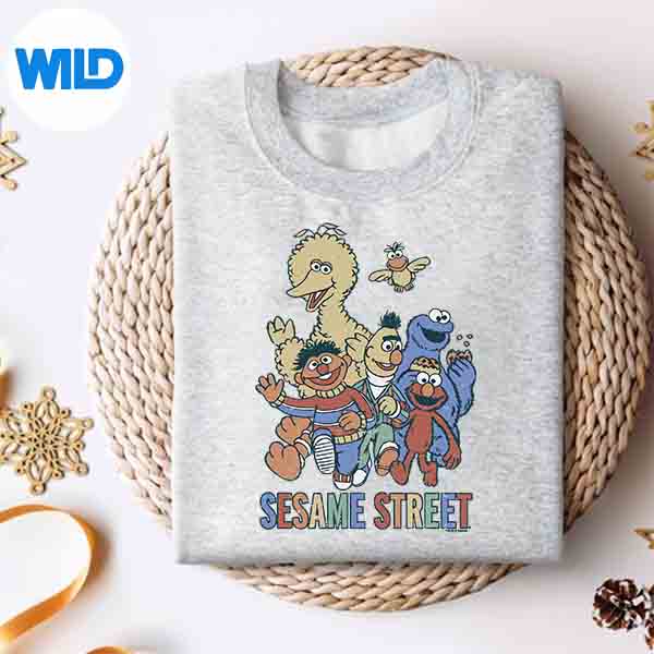 Alternative view of Sesame Street Colorful Group Vintage SVG PNG Download