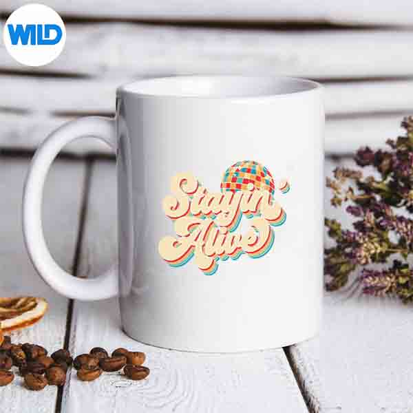 StayinAliveBridesmaidBride80sDiscoBachelorettePartymug