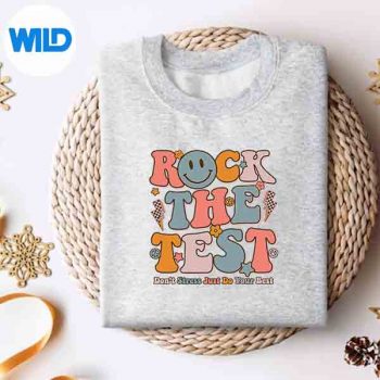 Testing For Teachers Test Day Teacher Rock The Test Vector Design 4 TestingForTeachersTestDayTeacherRockTheTestsweater