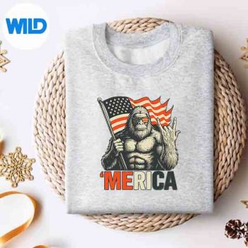 BigfootMericaRockPatrioticAmericanFlag4thOfJulysweater