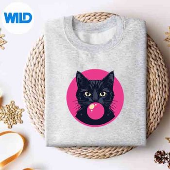 Cat Bubble Bubblegum Vintage Vector Design 4 CatBubbleBubblegumVintagesweater